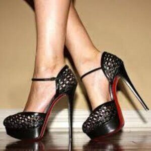 Christian Louboutin Black Cut-Out Heels